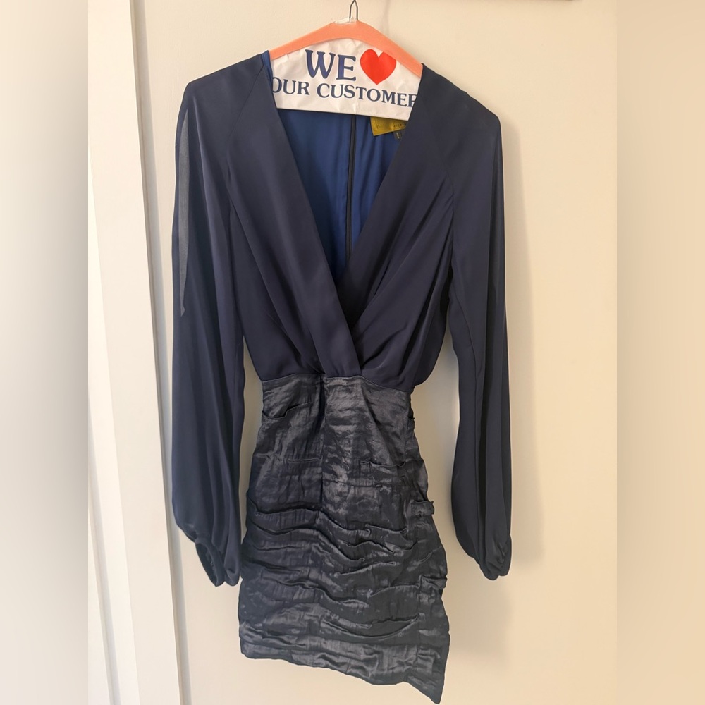 Nicole Miller Deep Blue Textured Dress